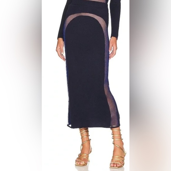 cult gaia Dresses & Skirts - Cult Gaia Midnight Blue Maxi Skirt